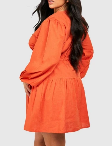 Rochie scurta Boohoo Plus Size, portocaliu