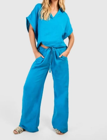 Pantaloni de plaja Boohoo, albastru Albastru