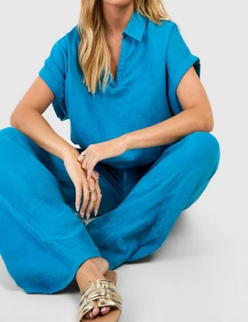 Pantaloni de plaja Boohoo, albastru Albastru