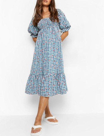 Rochie medie Boohoo, albastru