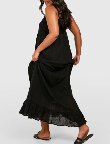 Rochie lunga Boohoo Plus Size, negru