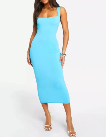 Rochie medie Boohoo, albastru