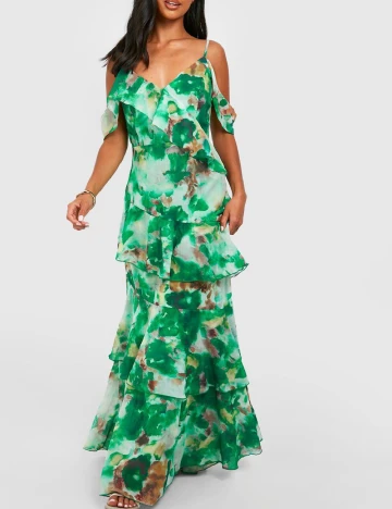 Rochie lunga Boohoo, verde