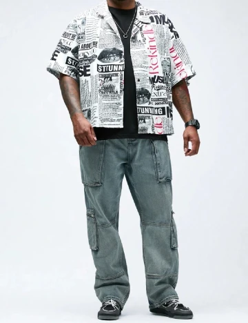 Camasa SHEIN Plus Size Men, mix culori