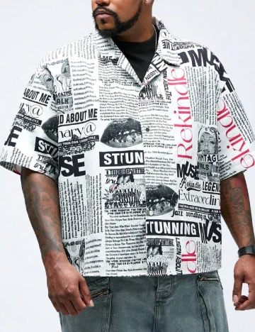 Camasa SHEIN Plus Size Men, mix culori