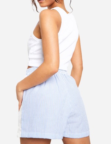 Pantaloni scurti Boohoo, albastru/alb