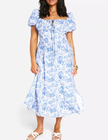 Rochie medie Boohoo Plus Size, albastru