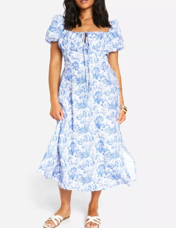 Rochie medie Boohoo Plus Size, albastru