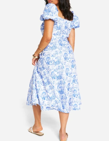 Rochie medie Boohoo Plus Size, albastru
