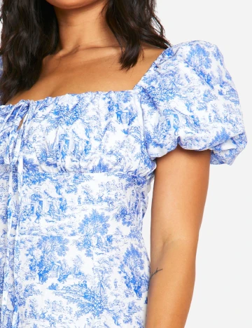 Rochie medie Boohoo Plus Size, albastru
