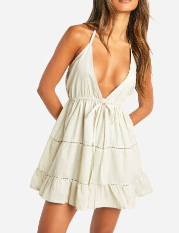 Rochie scurta Boohoo, bej