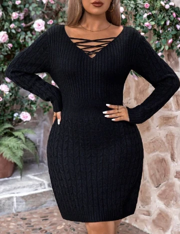 Rochie scurta SHEIN CURVE, negru