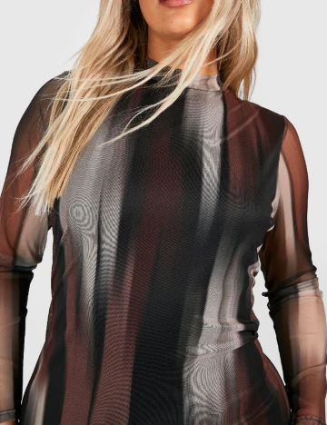 Rochie medie Boohoo Plus Size, mix culori