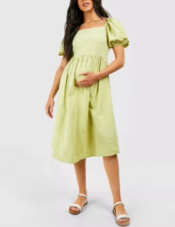 Rochie medie Boohoo maternity, verde