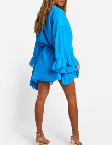 Rochie scurta Boohoo, albastru Albastru