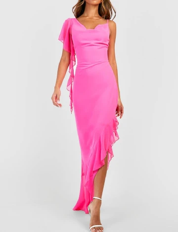Rochie lunga Boohoo, roz