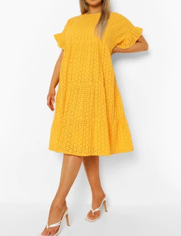 Rochie scurta Boohoo Plus Size, galben Galben