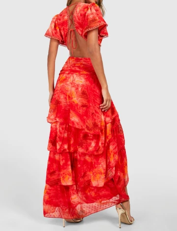 Rochie lunga Boohoo, rosu