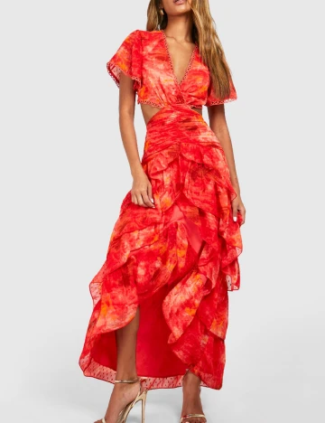 Rochie lunga Boohoo, rosu
