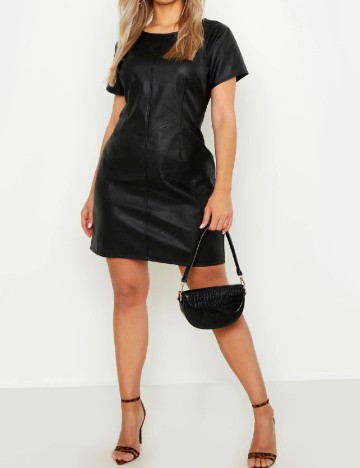 Rochie scurta Boohoo Plus Size, negru