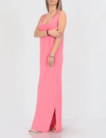 Rochie lunga Pieces, roz