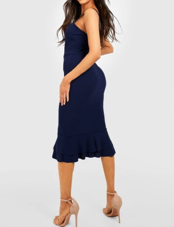 Rochie medie Boohoo, bleumarin