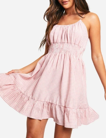Rochie scurta Boohoo, roz Roz
