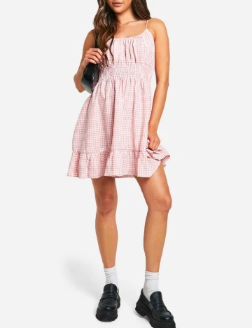 Rochie scurta Boohoo, roz Roz