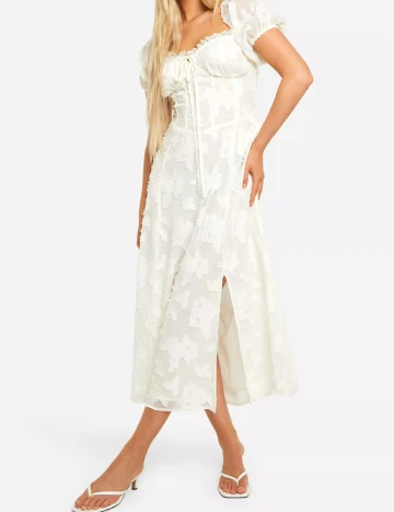 Rochie medie Boohoo, alb