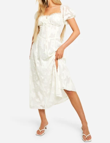 Rochie medie Boohoo, alb