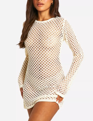 Rochie de plaja Boohoo, crem