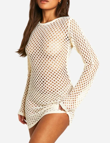 Rochie de plaja Boohoo, crem