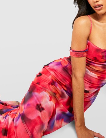 Rochie lunga Boohoo, mix culori