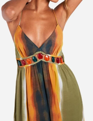 Rochie lunga Boohoo, mix culori