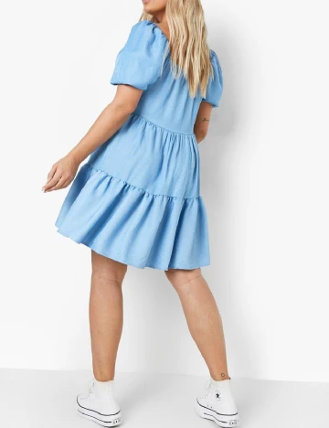 Rochie scurta Boohoo Plus Size, albastru