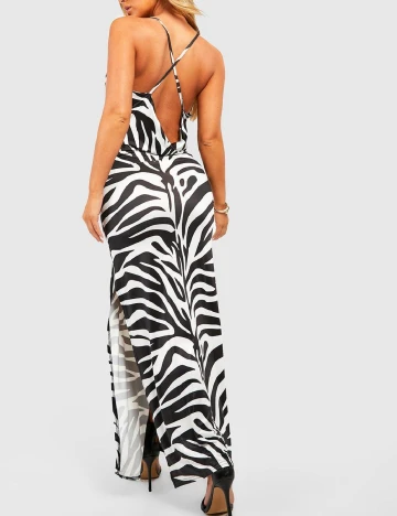 Rochie lunga Boohoo, animal print