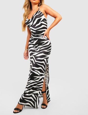 Rochie lunga Boohoo, animal print