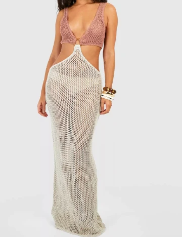 Rochie de plaja Boohoo, crem