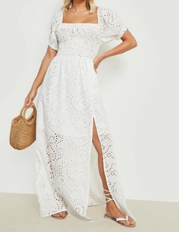Rochie lunga Boohoo, alb