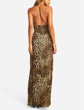 Rochie lunga Boohoo, animal print