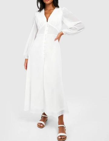 Rochie lunga Boohoo, alb