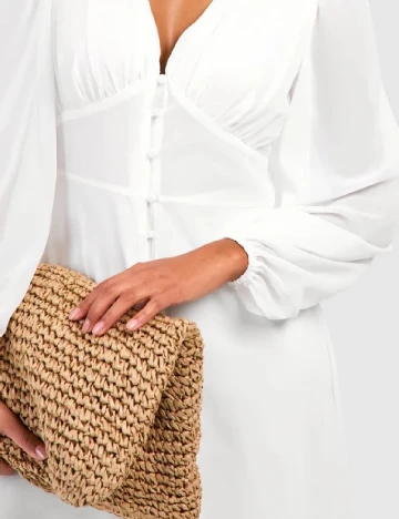 Rochie lunga Boohoo, alb