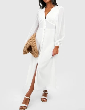 Rochie lunga Boohoo, alb
