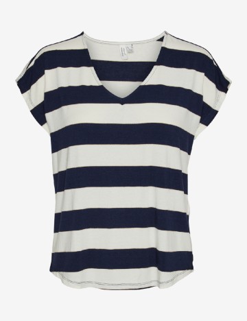 Tricou Vero Moda, bleumarin/alb