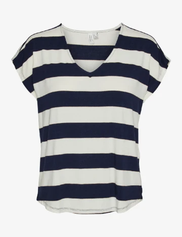 Tricou Vero Moda, bleumarin/alb