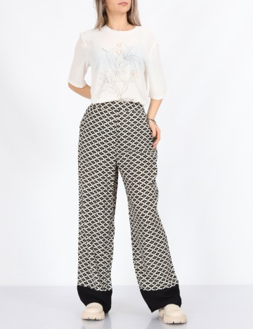 
						Pantaloni Only, alb/negru