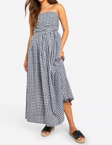 Rochie lunga Boohoo, alb/negru