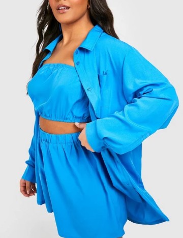 Compleu Boohoo Plus Size, albastru