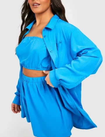 Compleu Boohoo Plus Size, albastru