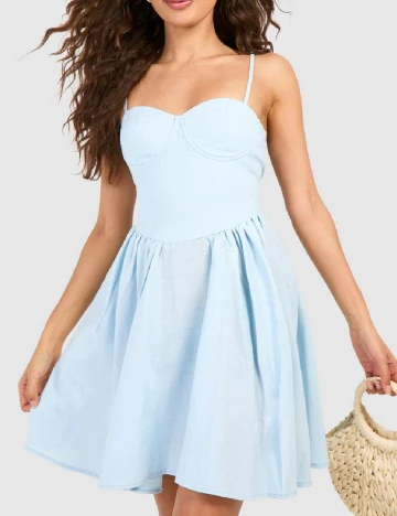 Rochie scurta Boohoo, bleu